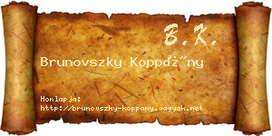 Brunovszky Koppány névjegykártya